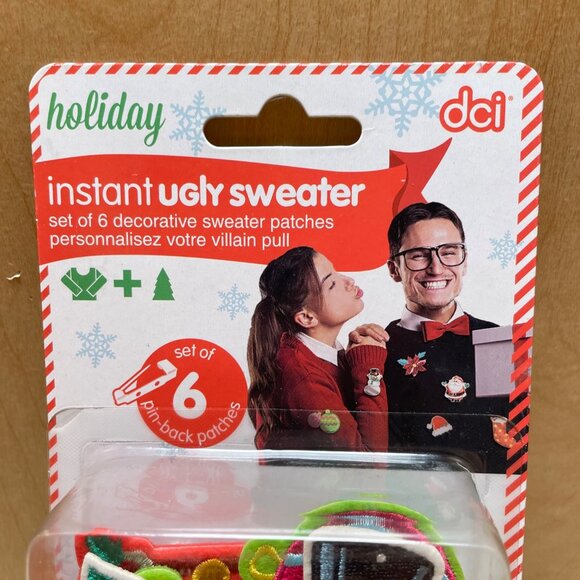 'Ugly Sweater Patches' Set of 6 Decorative Pin Patches NEW In Packaging! - Picture 2 of 5